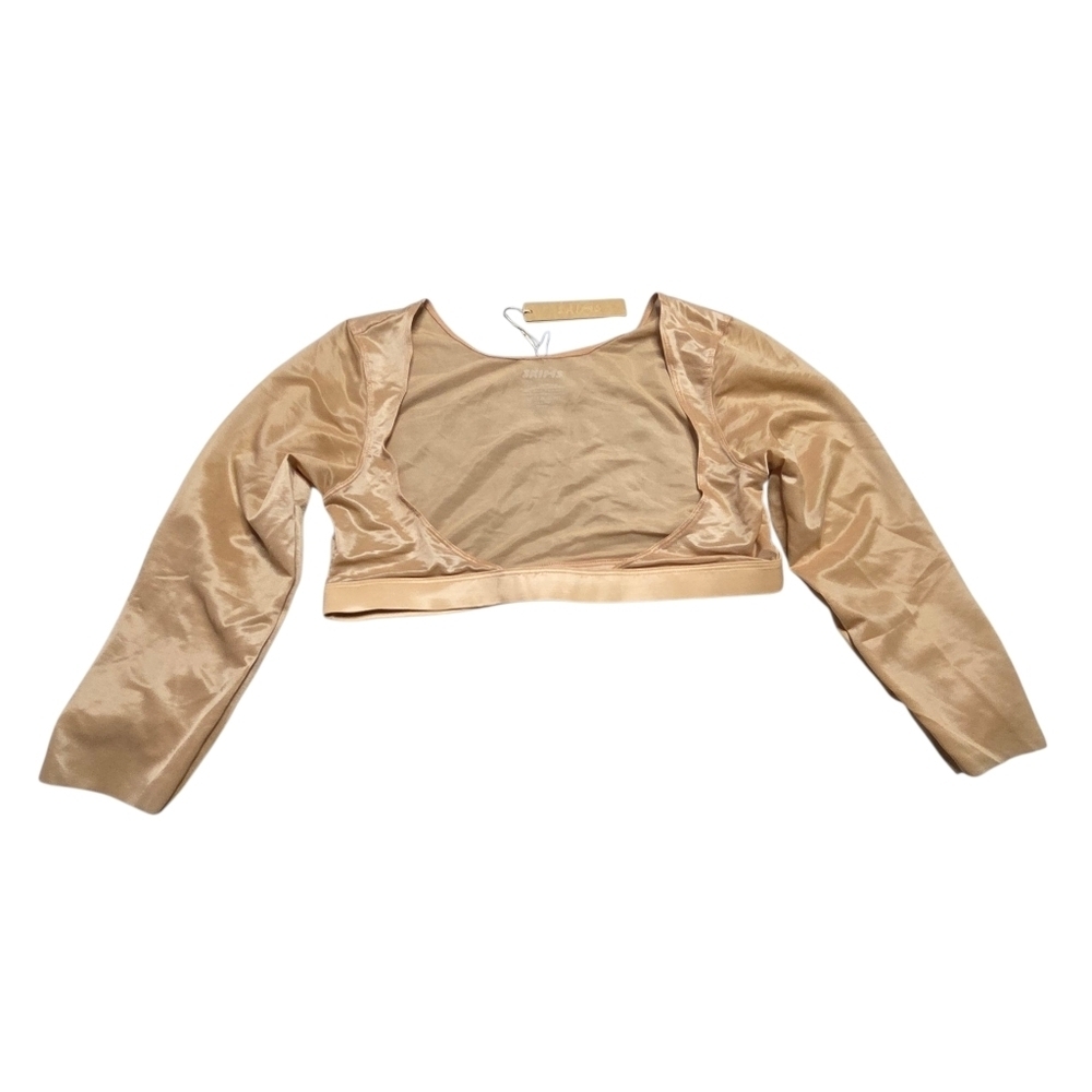 SKIMS BARELY THERE OPEN BUST ARM SHAPER Crop Top Clay Tan Large NWT